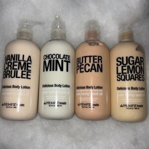 Hempz Treats Limited Edited Body Lotion Lot of 4• 16.5oz each with pump!